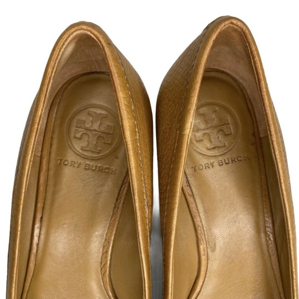 Tory Burch Ambrose Wedge Wood Heel Royal Tan - Picture 7 of 9